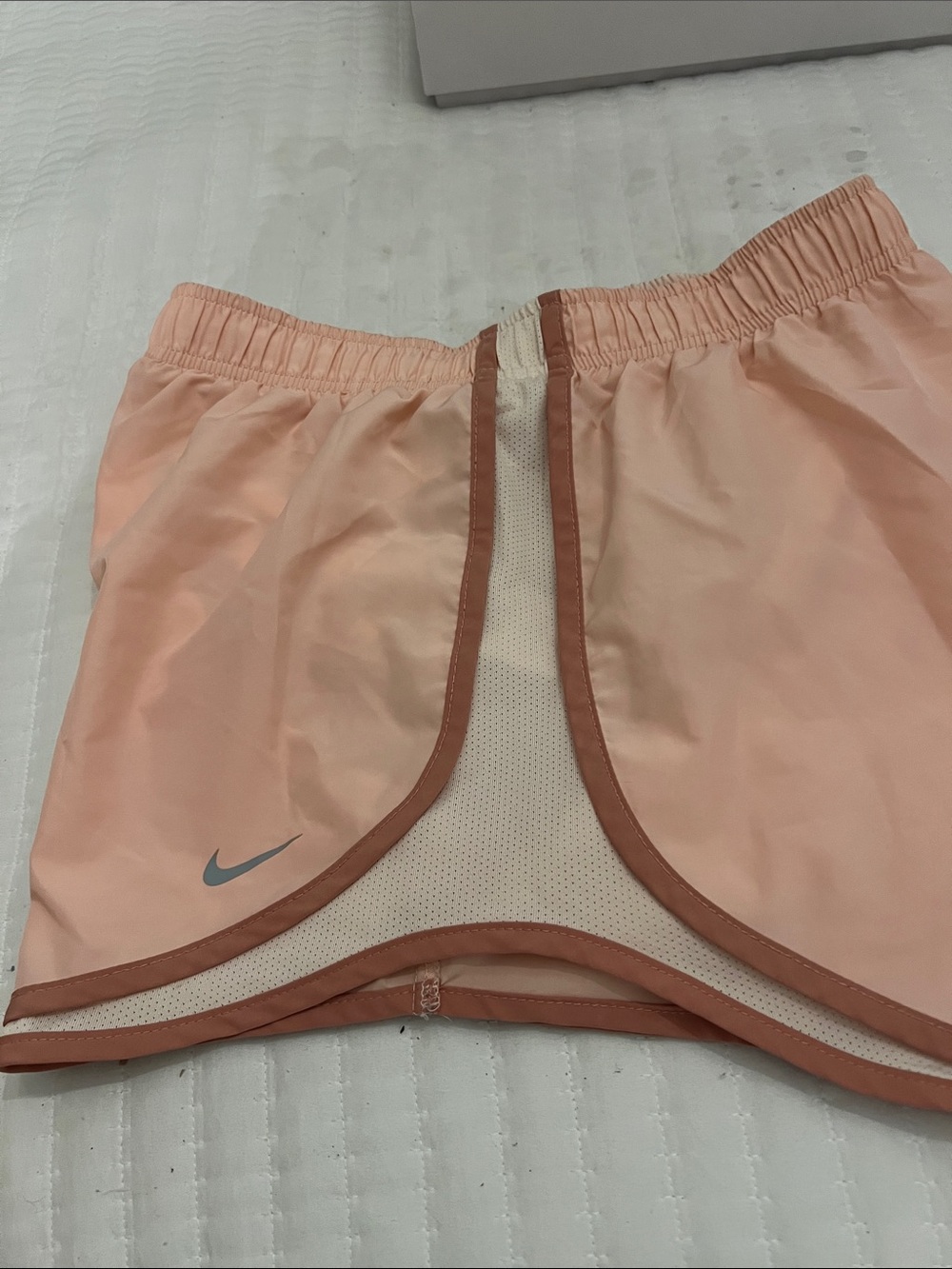Nike Women's Peach Athletic Training Shorts with Contrast Trim,